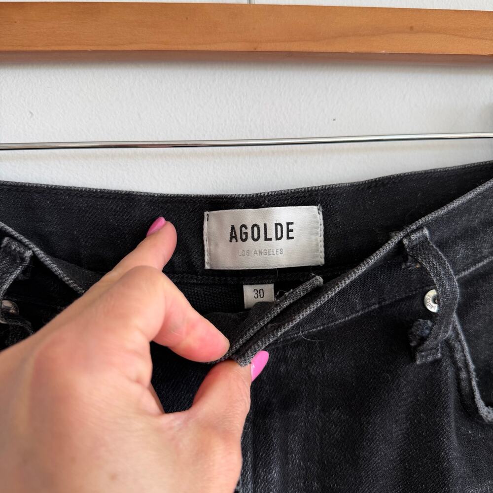 Agolde High Rise Straight Jeans Black 30 - Picture 5 of 6